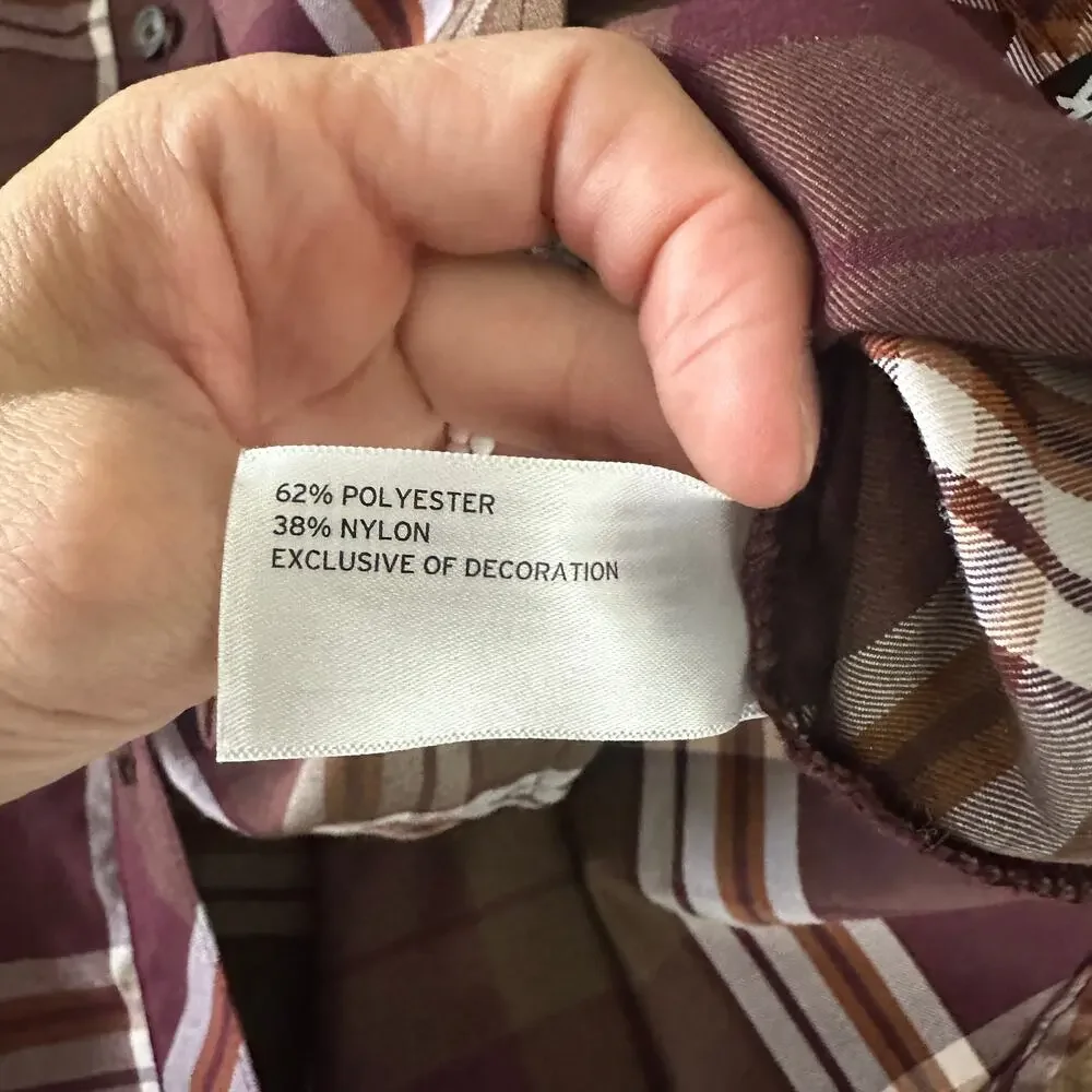 Alaskan Hardgear Bitterroot shirt long sleeve plaid women size XL brown maroon - Picture 7 of 10